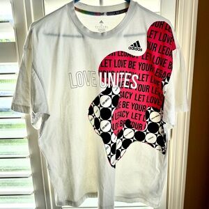 Adidas Rich Mnisi Love Unites Pride Graphic T-Shirt White Mens Medium HC2255